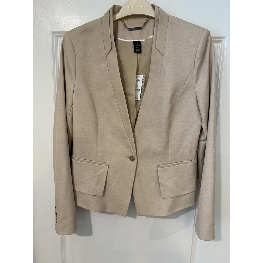 White House Black Market Blazer Ecru Trophy Jacket New With Tags Size 10 $160